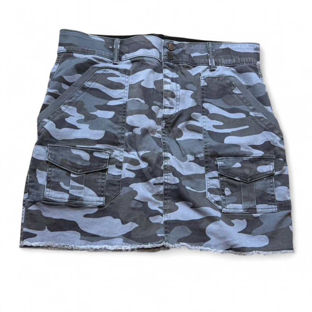 Democracy "Ab"solution Blue Camo Cargo Mini Skirt, Women's Size 10
